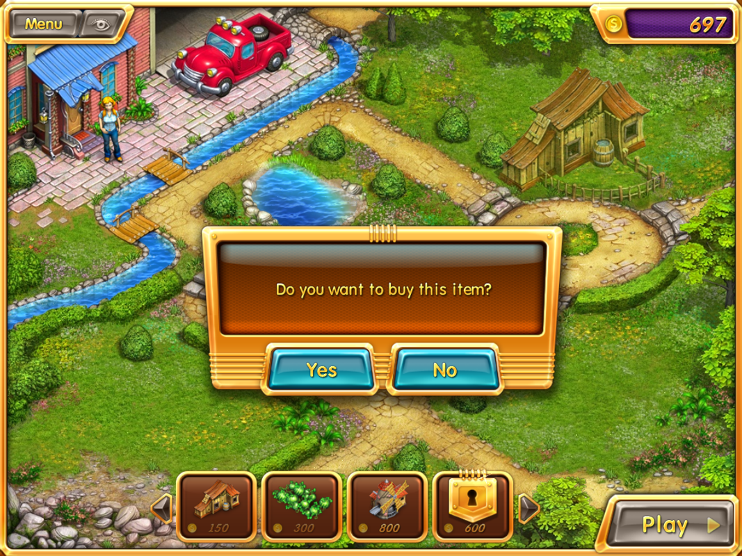Crop Busters (Windows) screenshot: Buying an item for the farm.