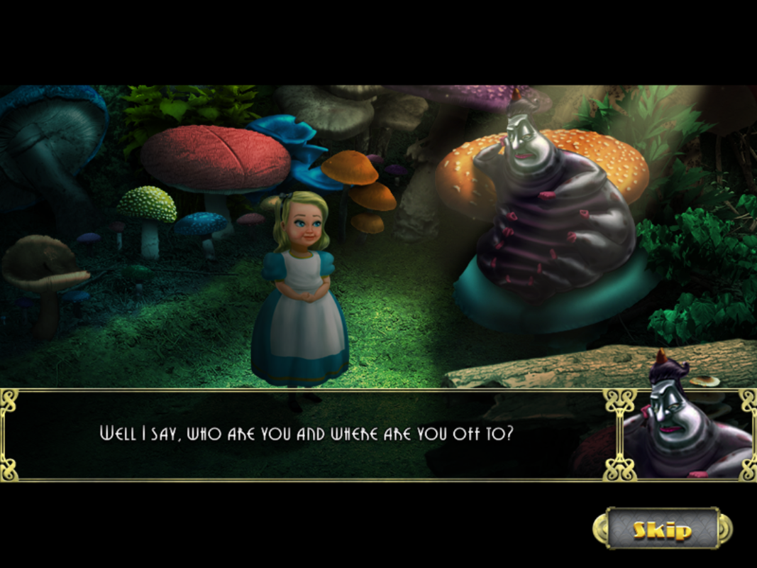 Fiction Fixers: Adventures in Wonderland (Windows) screenshot: "Whhhhoooo...arrre,,,you?