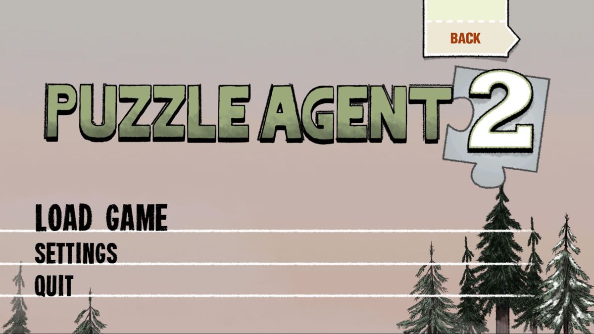 Puzzle Agent 2 (Windows) screenshot: Main menu