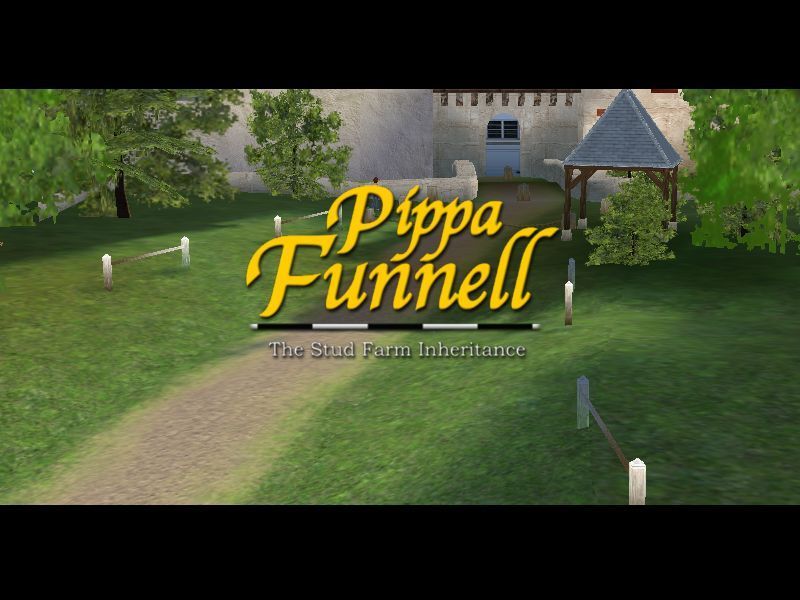 Pippa Funnell: The Stud Farm Inheritance (Windows) screenshot: The game's title screen shows in a narrow window, cinema style, but the game does not play like this