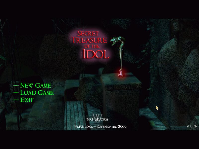 Tomb of Zojir: Last Half of Darkness (Windows) screenshot: Secret Treasure of the Idol (free game). Main Menu