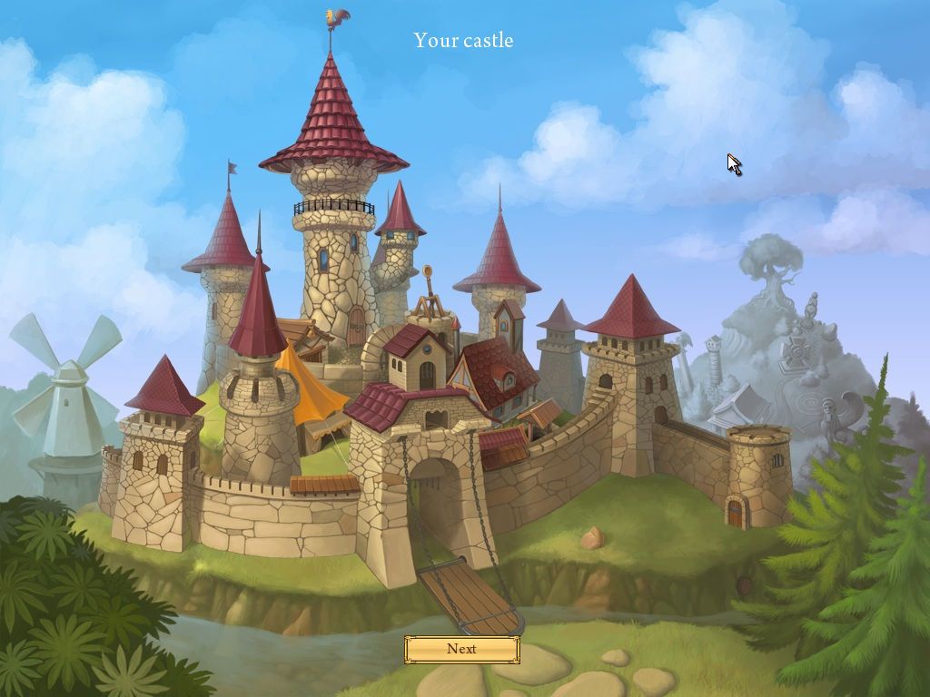 Be a King II (Windows) screenshot: Successfully completing missions allows you to expand your castle