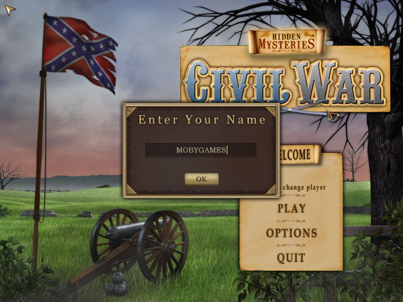 Hidden Mysteries: Civil War - Secrets of the North & South (Macintosh) screenshot: Player name