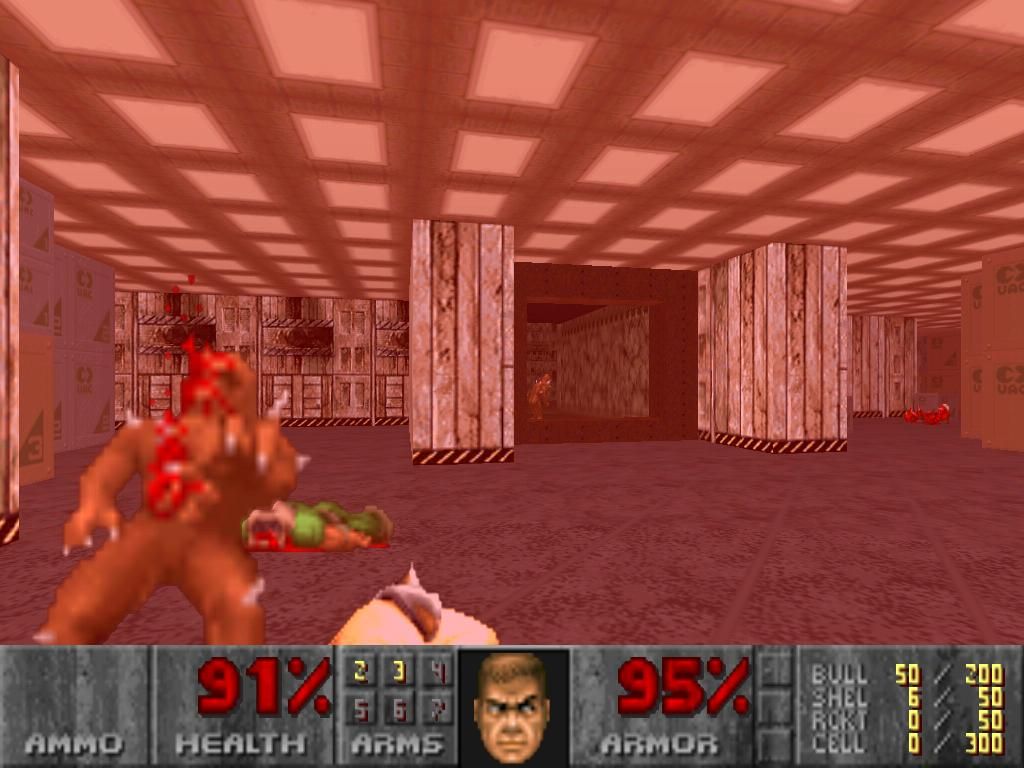 The Ultimate Doom (iPad) screenshot: Little hand-to-hand combat to an Imp's face