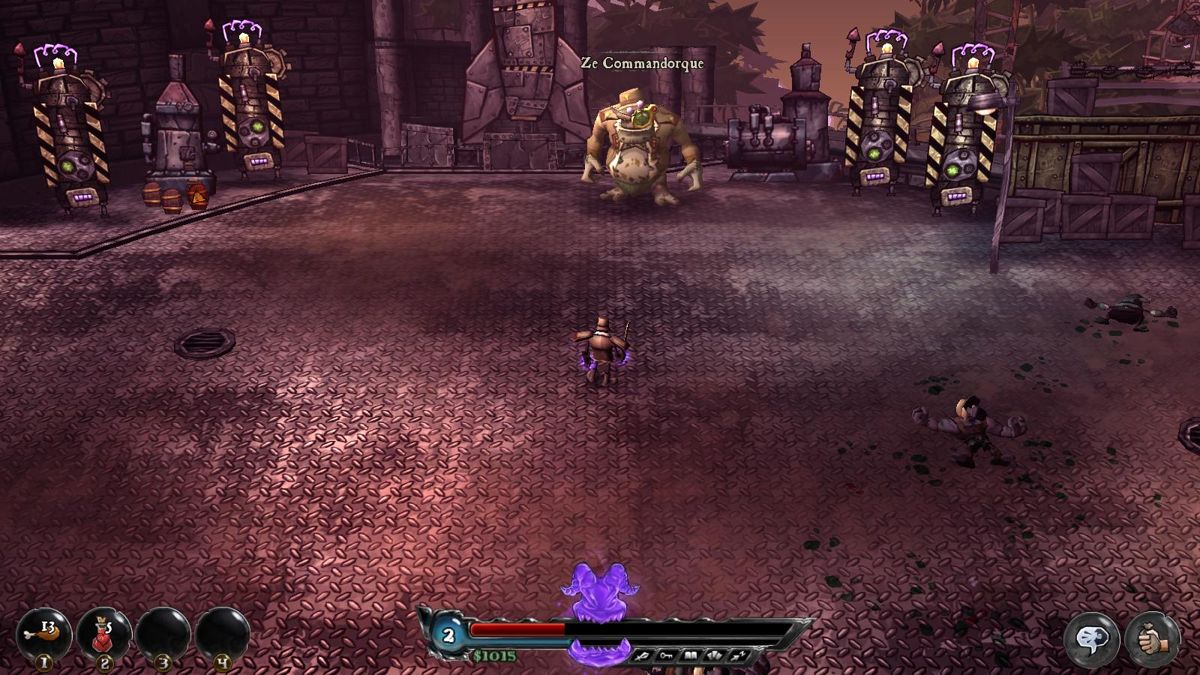 DeathSpank: Thongs of Virtue (Windows) screenshot: There are also mini bosses alongside normal enemies.