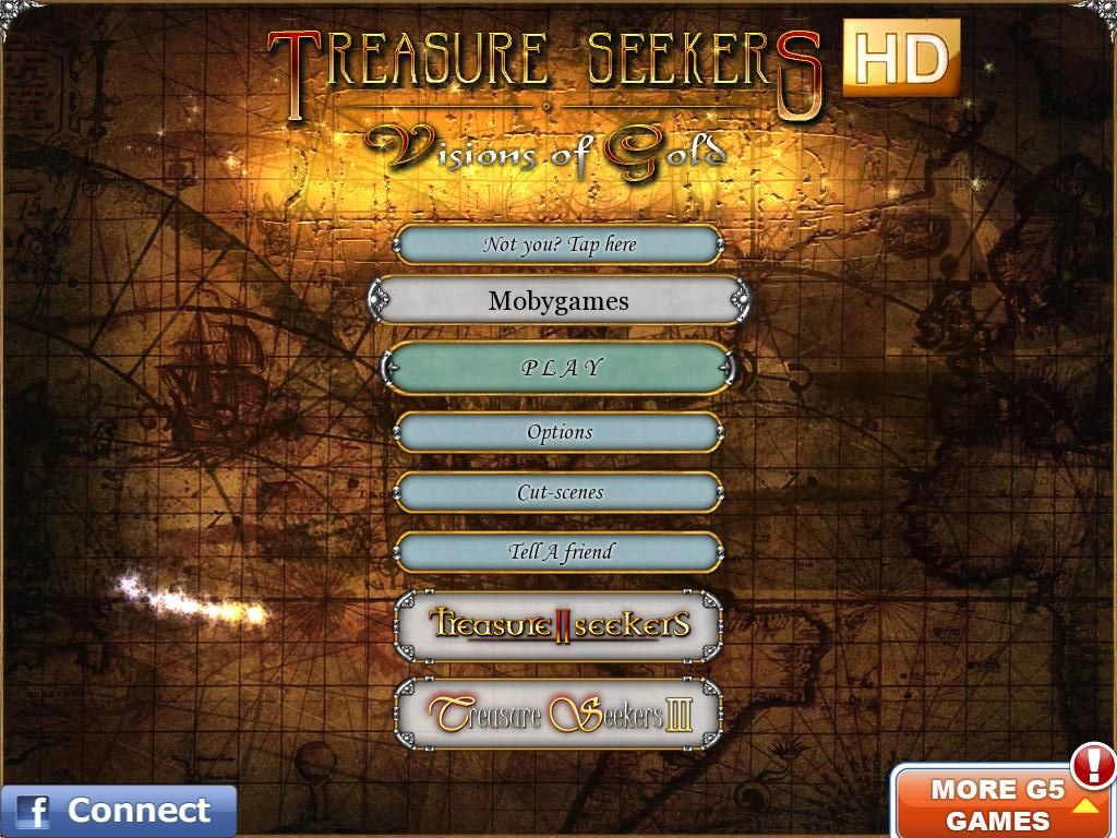 Treasure Seekers: Visions of Gold (iPad) screenshot: Title / main menu
