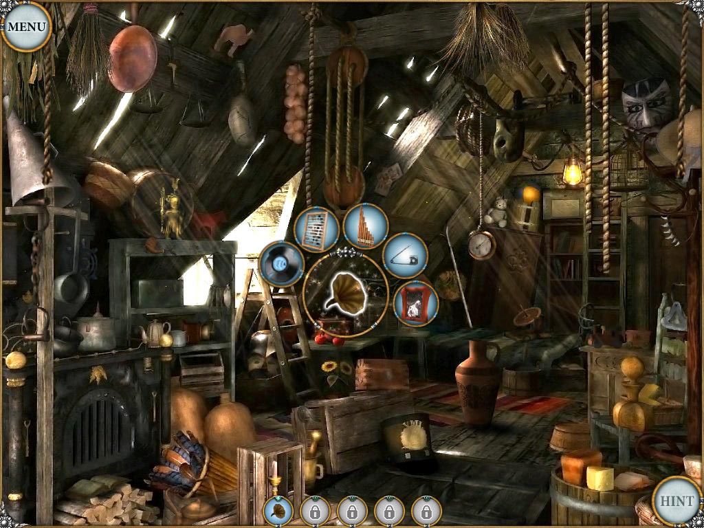 Treasure Seekers: Visions of Gold (iPad) screenshot: Attic - objects