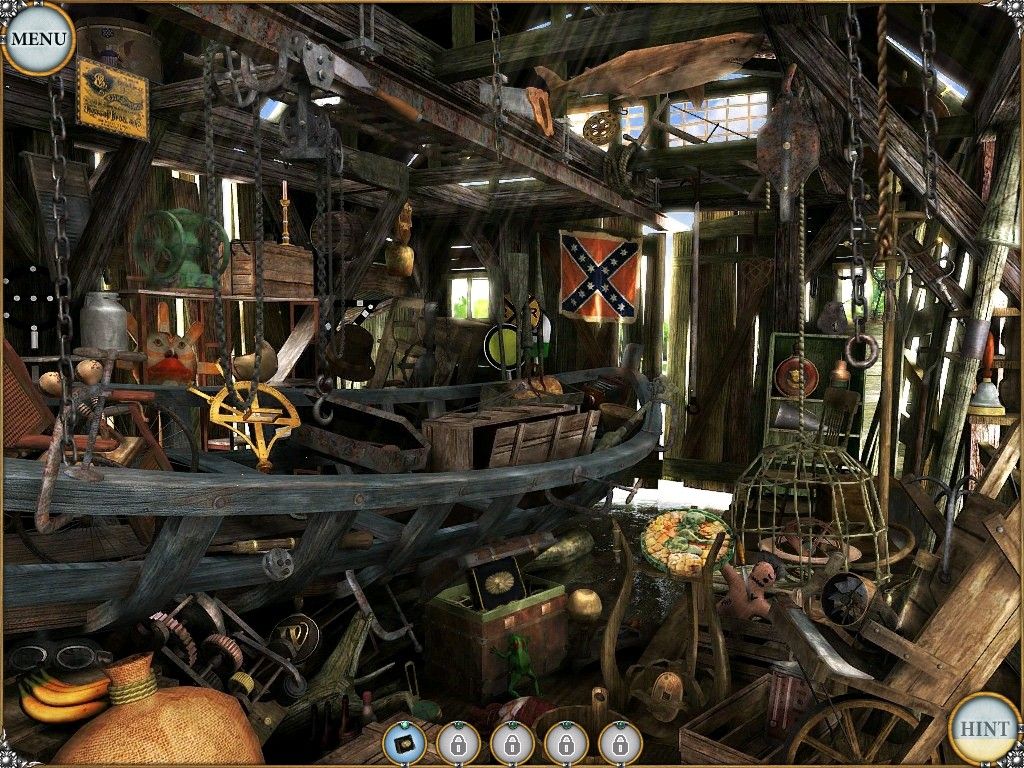 Treasure Seekers: Visions of Gold (iPad) screenshot: The River shed - objects