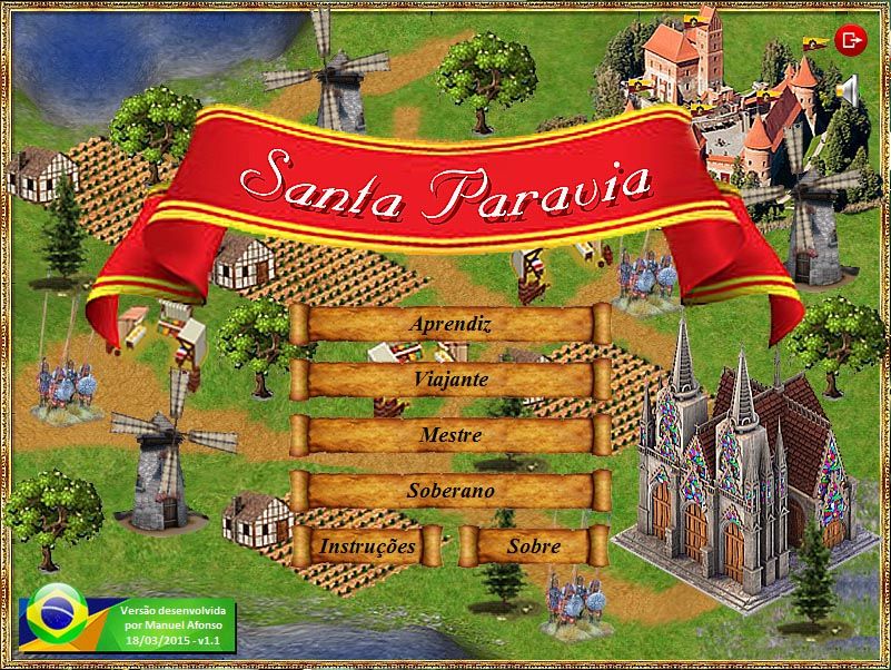 Santa Paravia and Fiumaccio (Windows) screenshot: Title screen (Manuel Afonso Neto version)