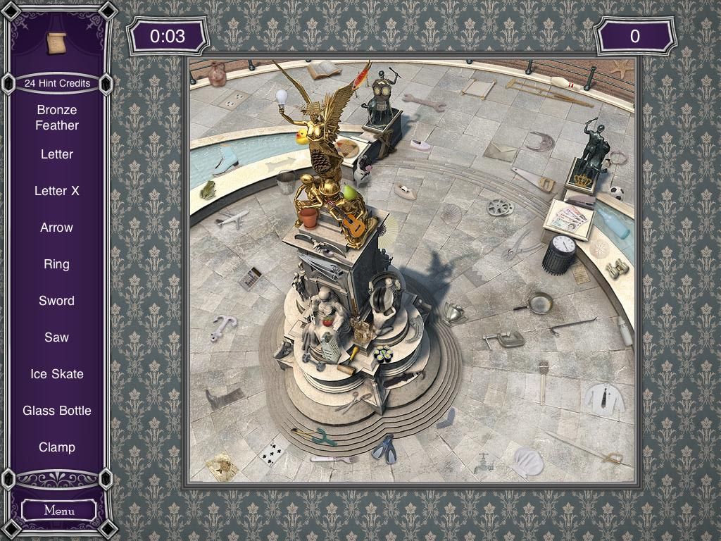 Hidden Mysteries: Buckingham Palace (iPad) screenshot: Victoria Memorial - objects