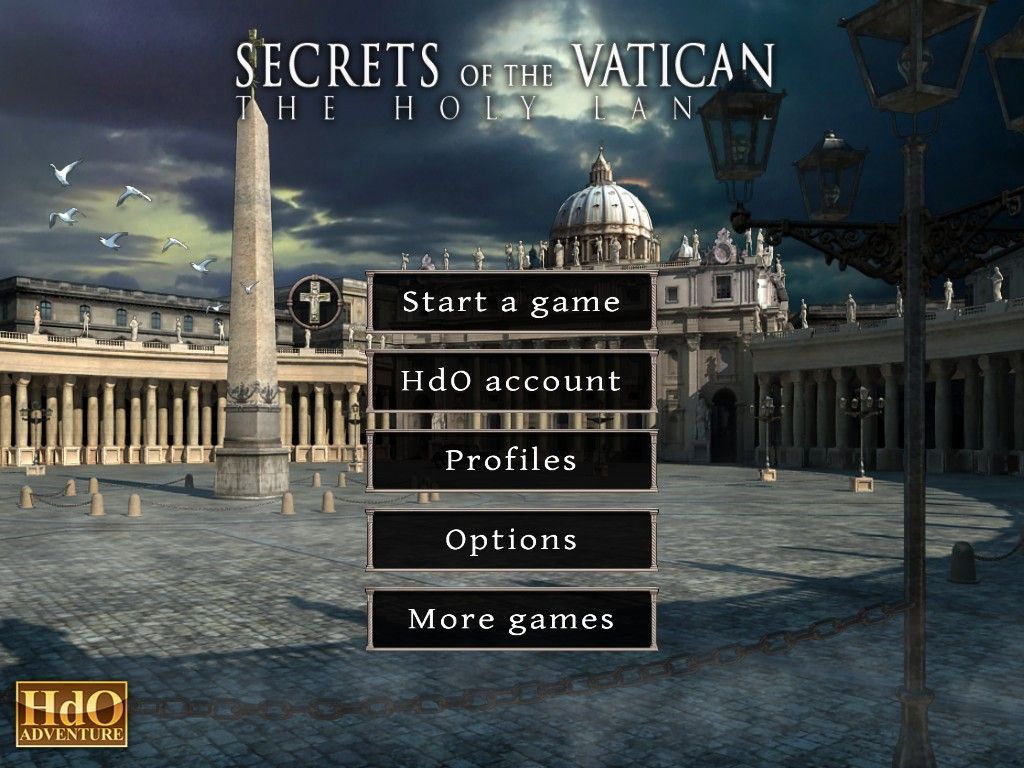 Secrets of the Vatican: The Holy Lance (iPad) screenshot: Main menu