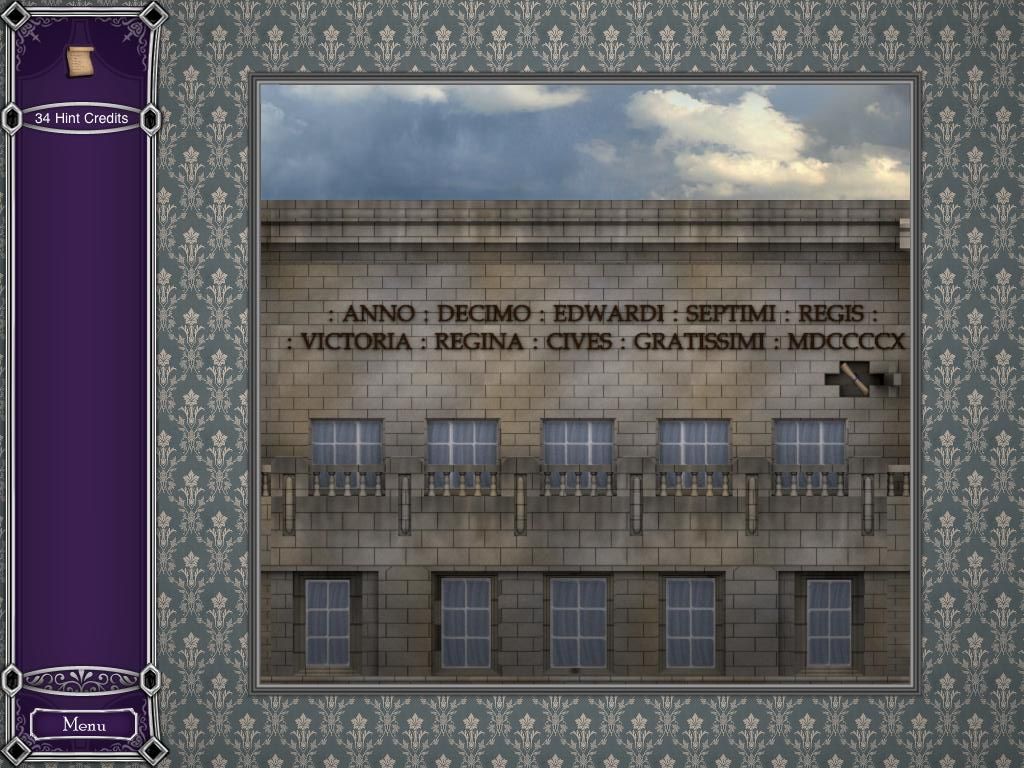 Hidden Mysteries: Buckingham Palace (iPad) screenshot: Word letter puzzle