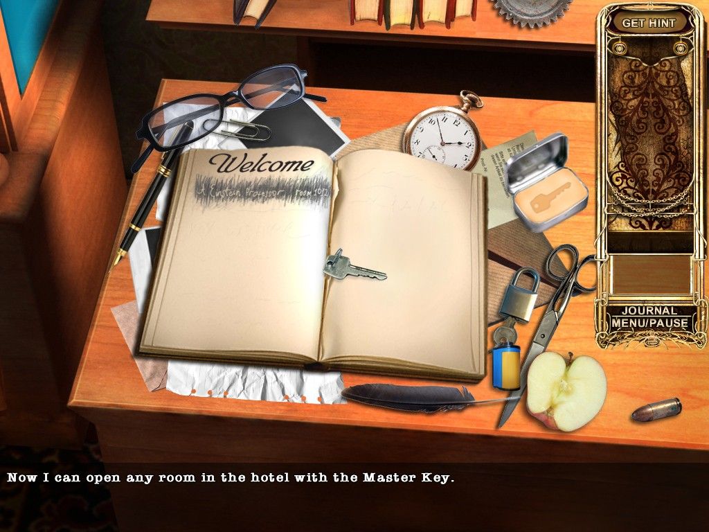 Haunted Hotel II: Believe the Lies (iPad) screenshot: Hotel reception desk - Master key