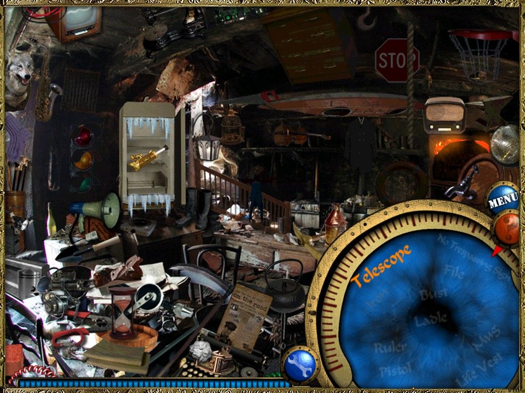 The Mysterious Past of Gregory Phoenix (iPad) screenshot: The abandoned room - objects