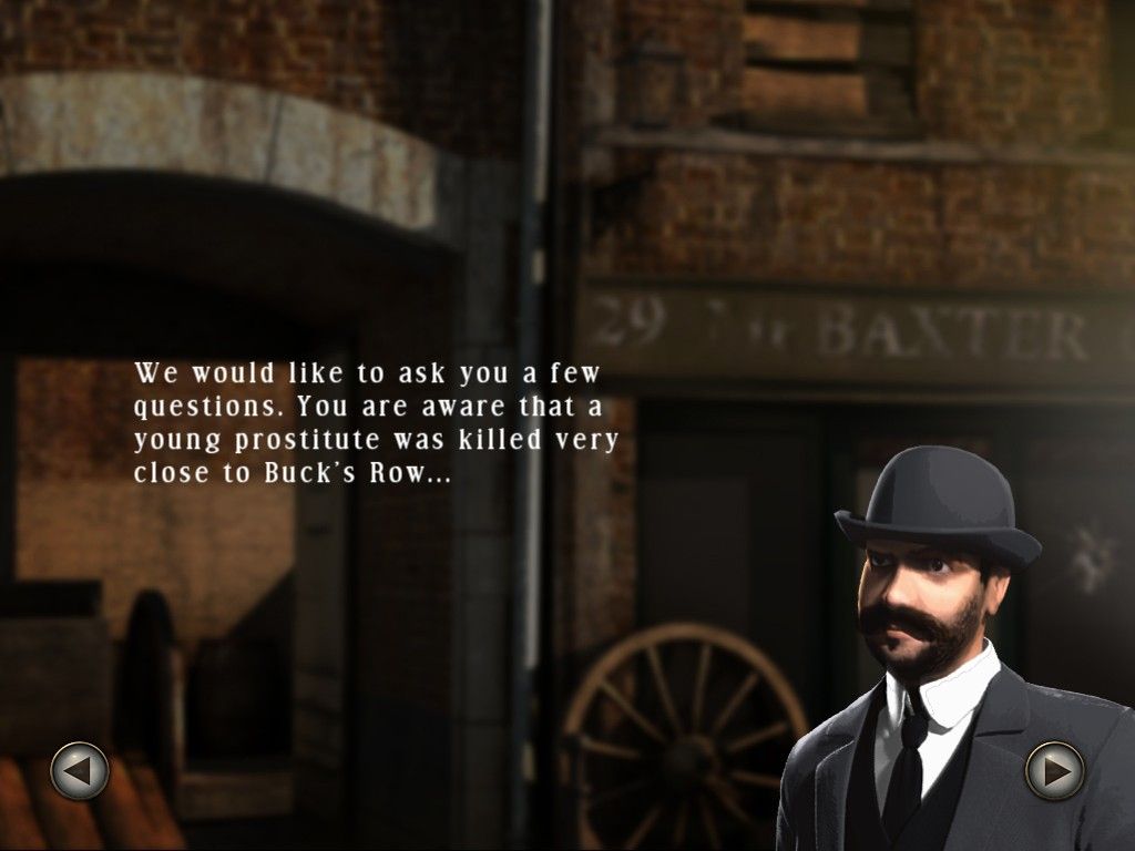 Jack the Ripper: Letters from Hell (iPad) screenshot: Inspector Abberline Metropolitan Police