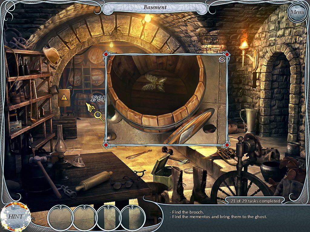Treasure Seekers: Follow the Ghosts (Windows) screenshot: Basement - Barrels