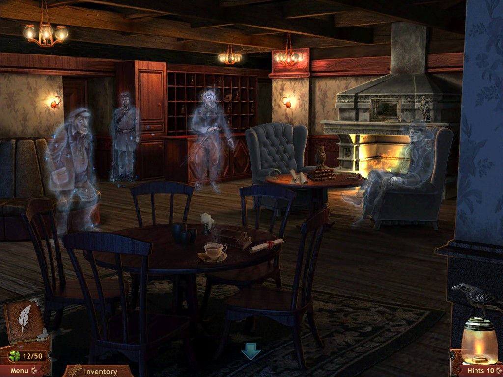 Midnight Mysteries: Salem Witch Trials (iPad) screenshot: Ghost inside the Inn