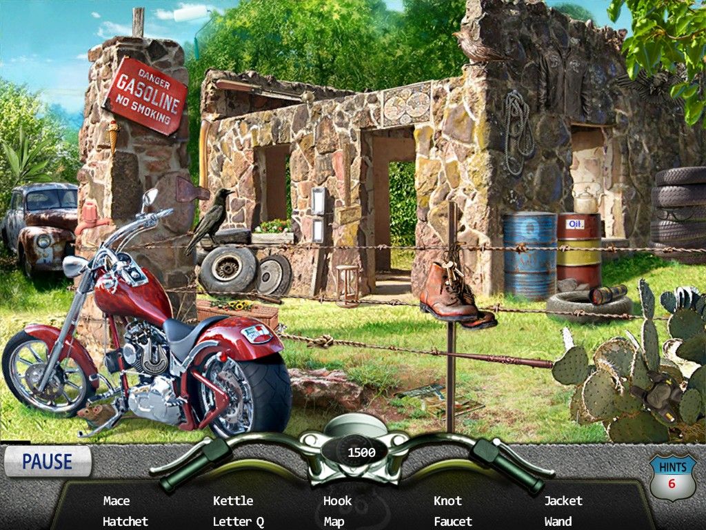 Route 66 (iPad) screenshot: Arcadia, OK - objects