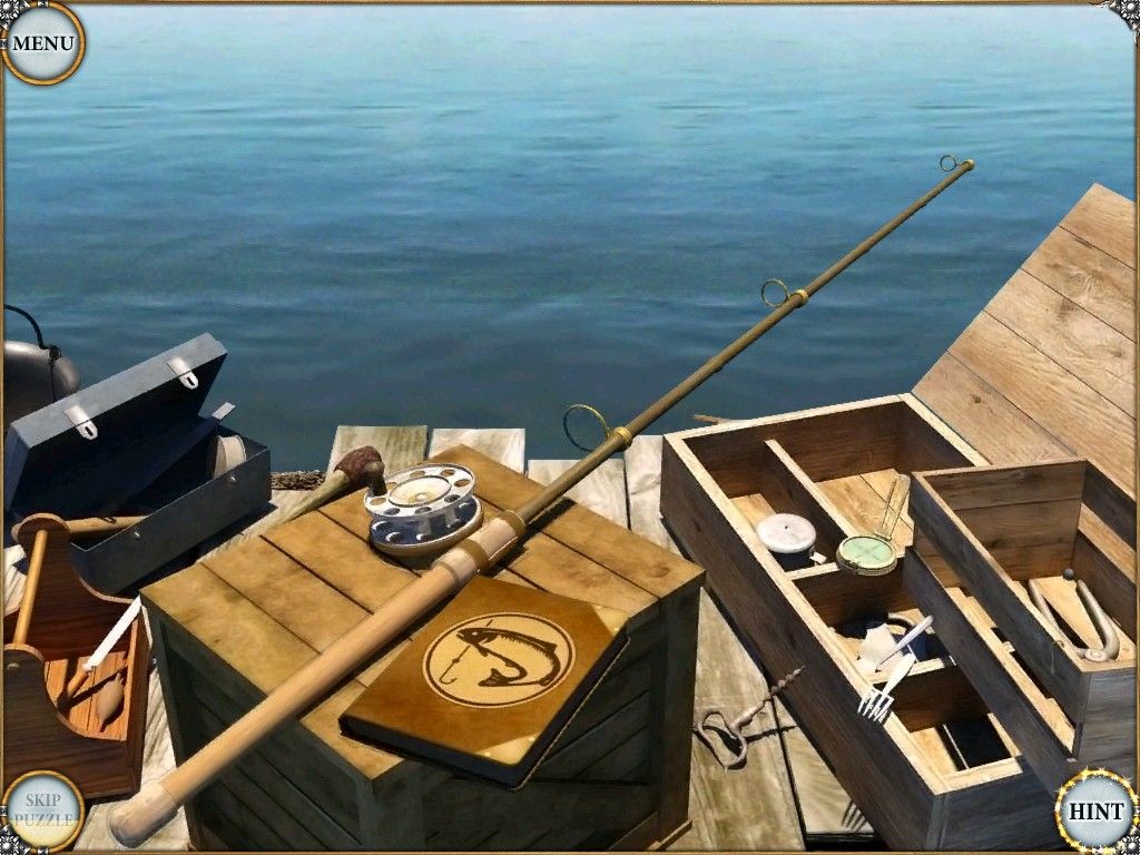 Treasure Seekers: Visions of Gold (iPad) screenshot: The River fishing pole - objects