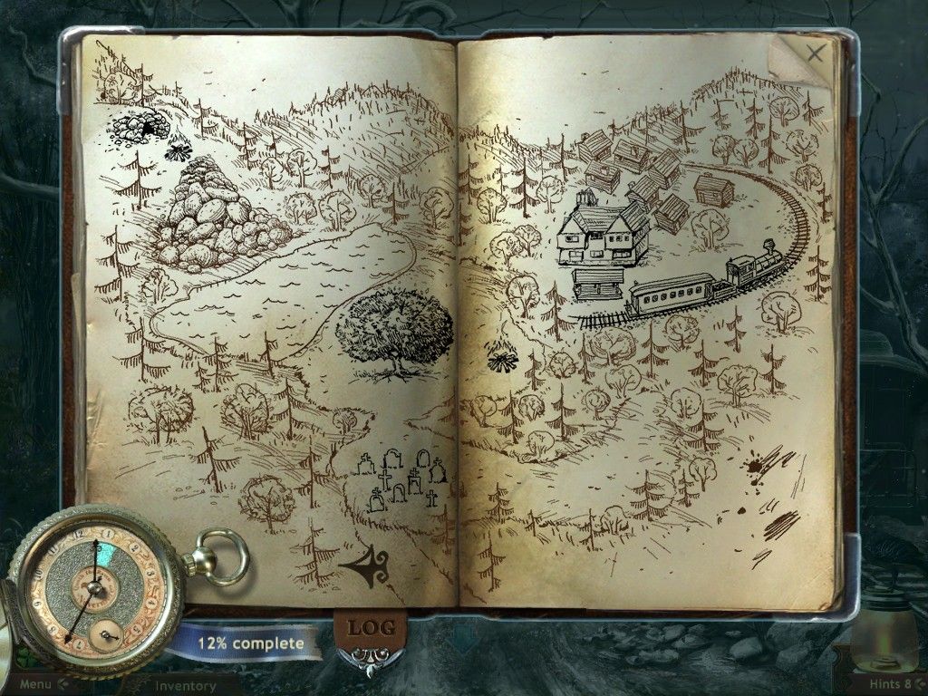 Midnight Mysteries: Salem Witch Trials (iPad) screenshot: Journal map