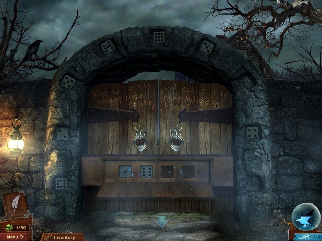 Midnight Mysteries: Salem Witch Trials (iPad) screenshot: Cemetery gate puzzle