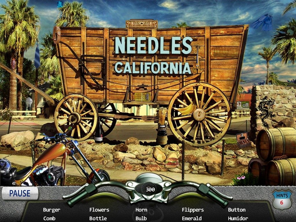 Route 66 (iPad) screenshot: Needles, CA - objects