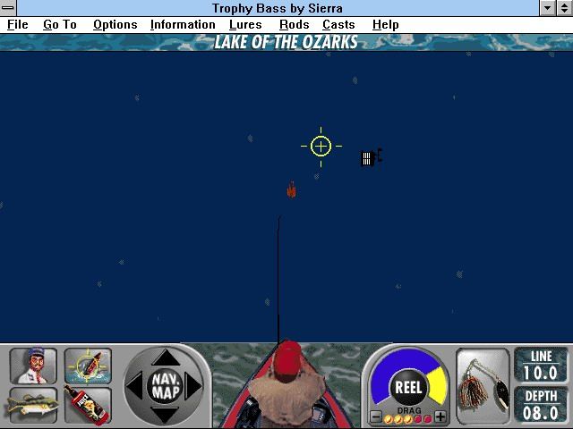 Trophy Bass (Windows 3.x) screenshot: Fishing
