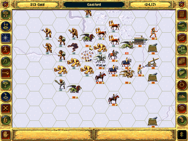 Fantasy General (DOS) screenshot: A perfect encirclement