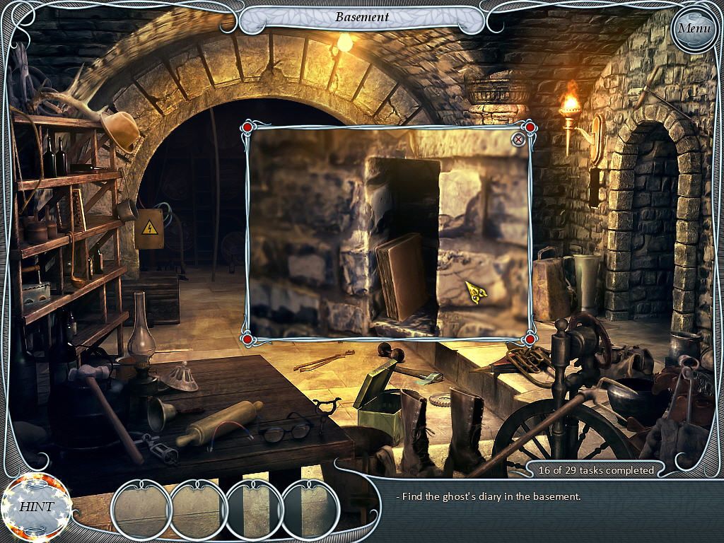 Treasure Seekers: Follow the Ghosts (Windows) screenshot: Basement - Ghosts diary