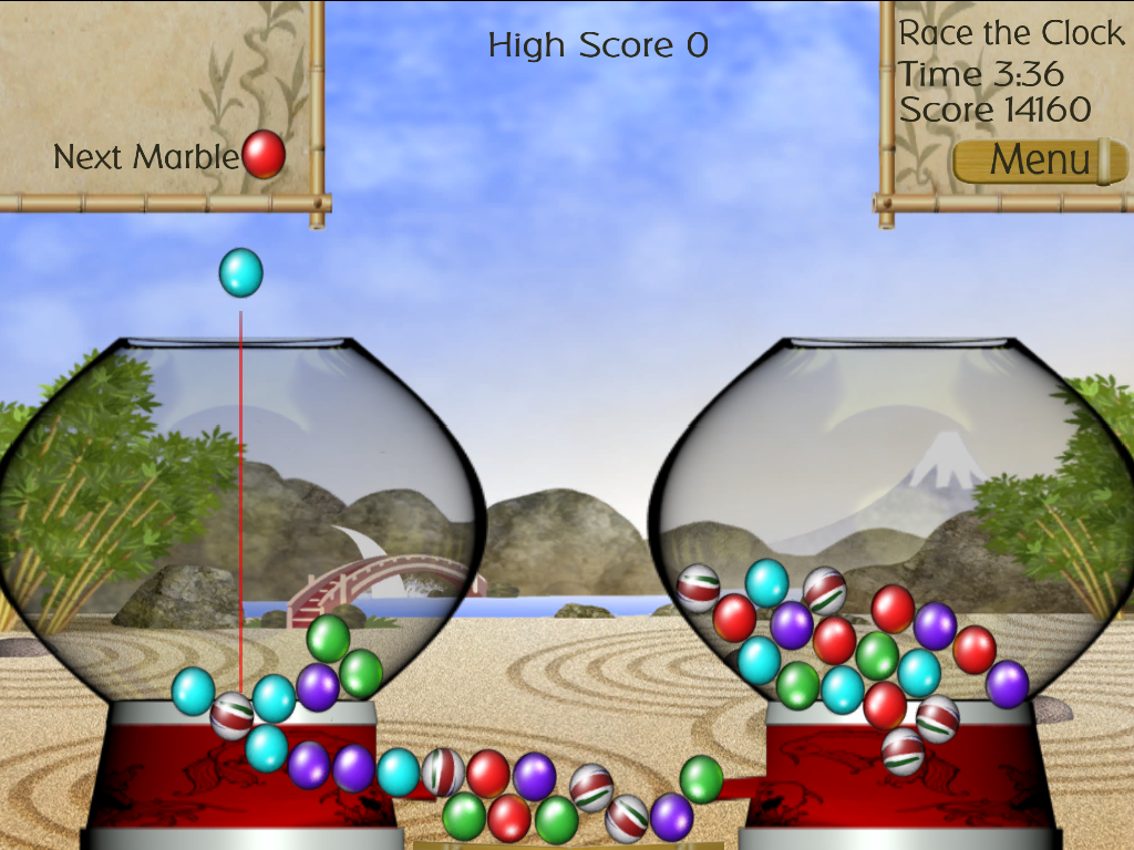 Jar of Marbles (Windows) screenshot: Using the laser pointer to see hidden marbles.