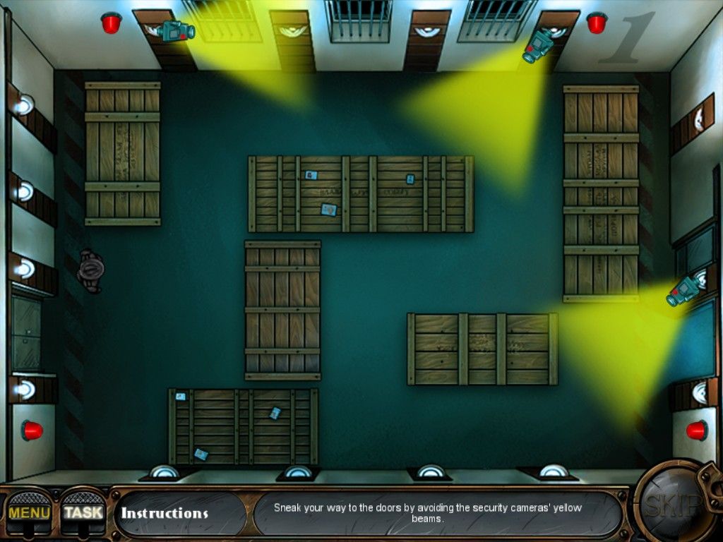 Nick Chase and the Deadly Diamond (iPad) screenshot: Security camera maze puzzle