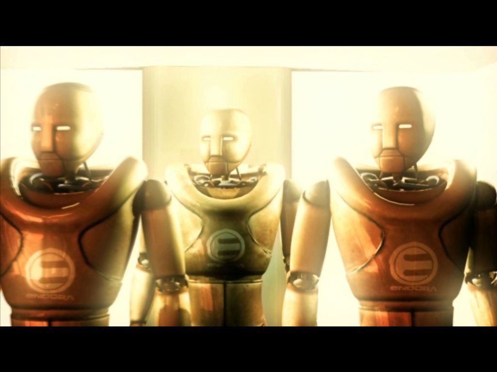 Alternativa (Windows) screenshot: Video sequence of Endora robot watchdogs entering.