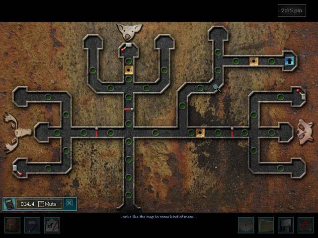 Nancy Drew: The White Wolf of Icicle Creek (Windows) screenshot: A tricky maze puzzle.