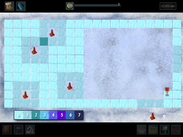 Nancy Drew: The White Wolf of Icicle Creek (Windows) screenshot: Shoveling the Snow.