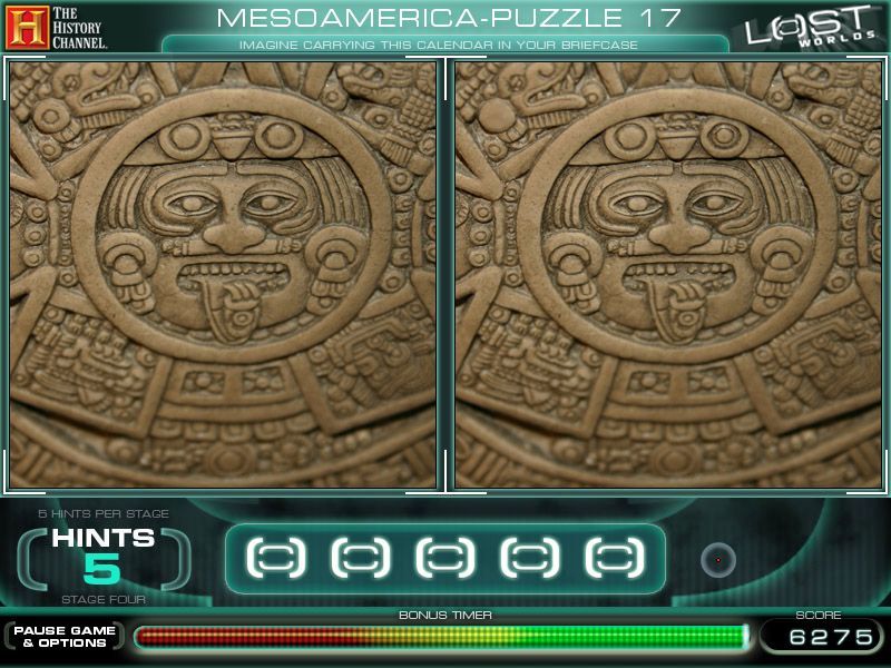 The History Channel: Lost Worlds (Macintosh) screenshot: Mesoamerica Puzzle 17 - Differences