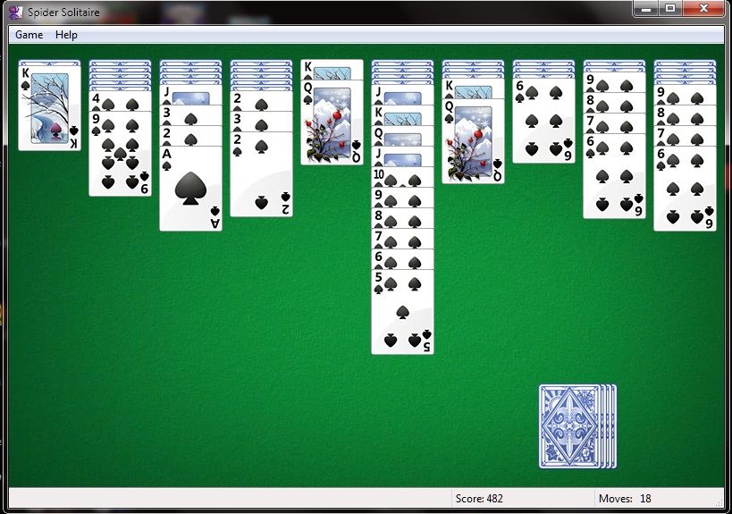 Microsoft Windows Vista (included games) (Windows) screenshot: Spider Solitaire