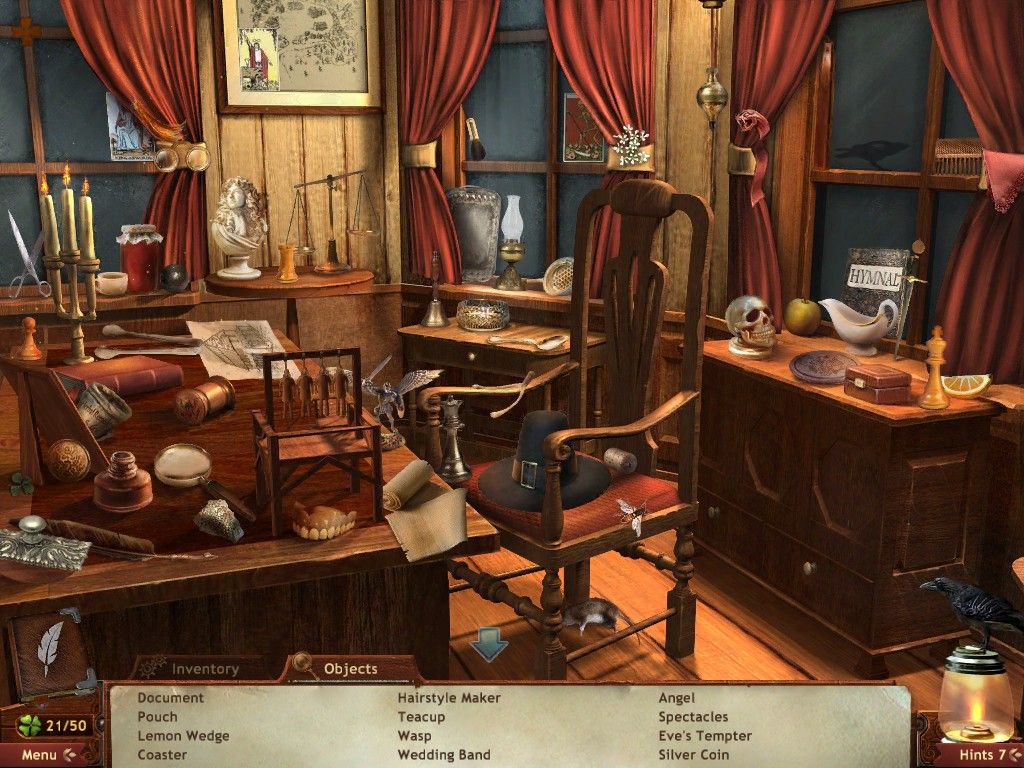 Midnight Mysteries: Salem Witch Trials (iPad) screenshot: Courthouse judge’s office - objects