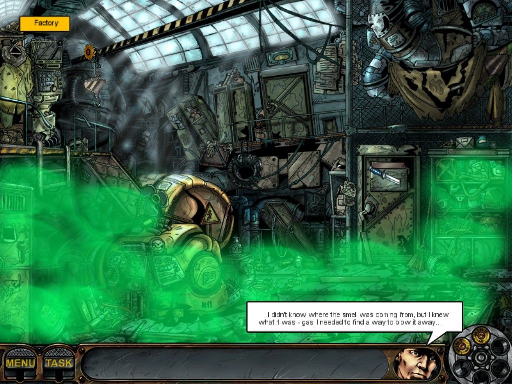 Nick Chase and the Deadly Diamond (iPad) screenshot: Factory