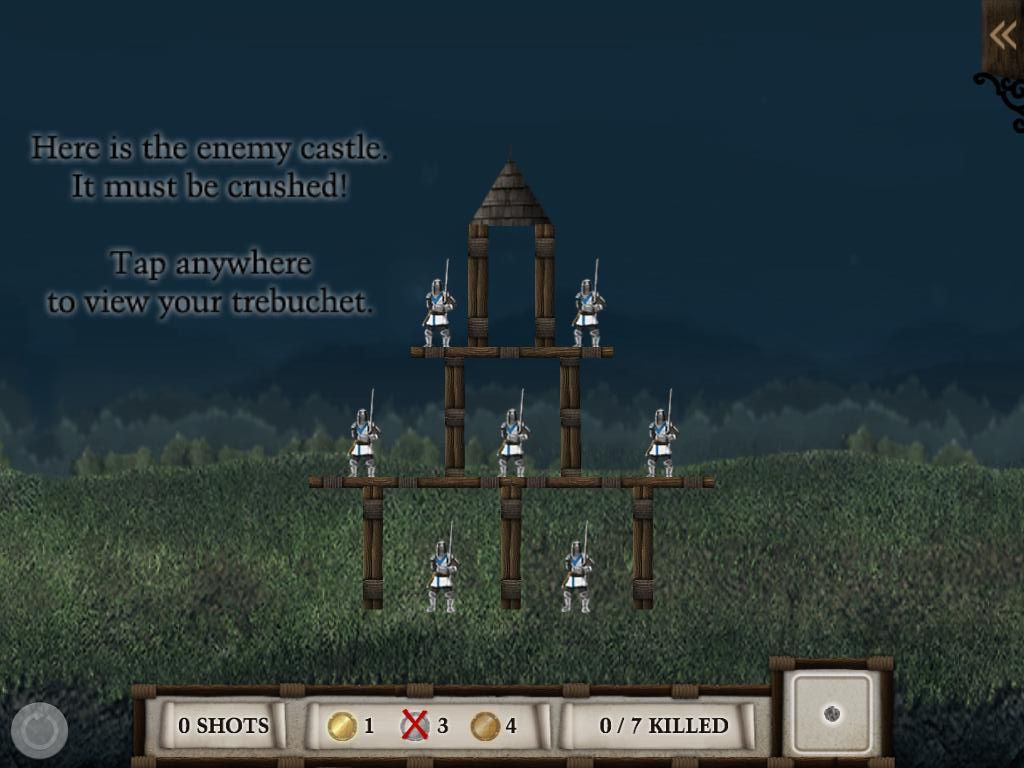 Crush the Castle (iPad) screenshot: The first to die - game start