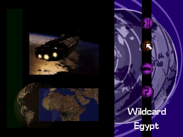 Shockwave Assault (Windows) screenshot: This is Shock Wave's main menu. Wildcard is the player's call sign. Egypt is the first mission.