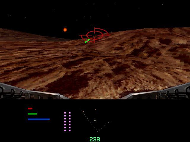 Shockwave Assault (Windows) screenshot: Have I mentioned that the gun sight still turns red when target lock is achieved