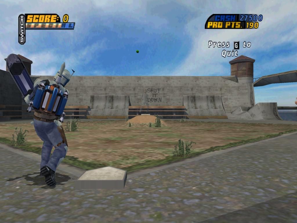 Tony Hawk's Pro Skater 4 (Windows) screenshot: Baseball in Alcatraz