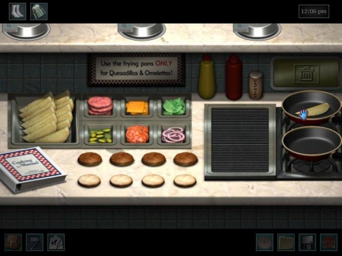 Nancy Drew: The White Wolf of Icicle Creek (Windows) screenshot: Cooking at Icicle Creek.