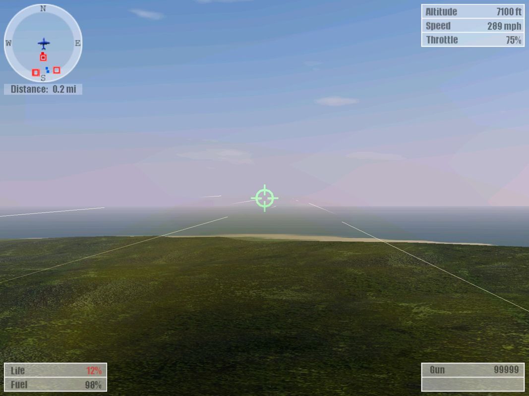 Pearl Harbor: Strike at Dawn (Windows) screenshot: This is the same mission but using the full screen point of view