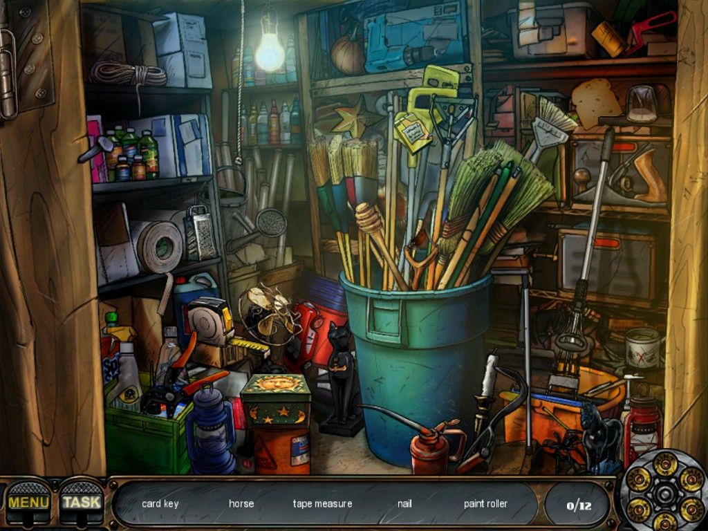 Nick Chase and the Deadly Diamond (iPad) screenshot: Gallery closet - objects
