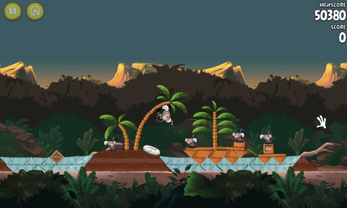 Angry Birds: Rio (Windows) screenshot: Now the objective is to smash all the monkeys