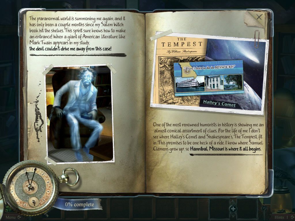 Midnight Mysteries: Devil on the Mississippi (Windows) screenshot: The Journal