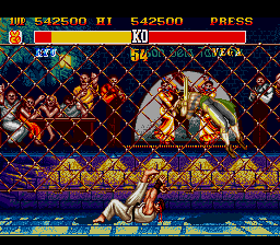 Street Fighter II: Champion Edition (Genesis) screenshot: Over you go