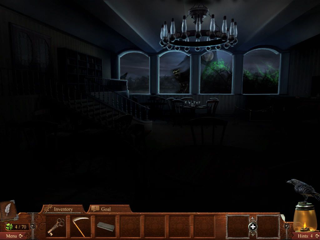 Midnight Mysteries: Devil on the Mississippi (Windows) screenshot: As you step on the riverboat evil passes by the window