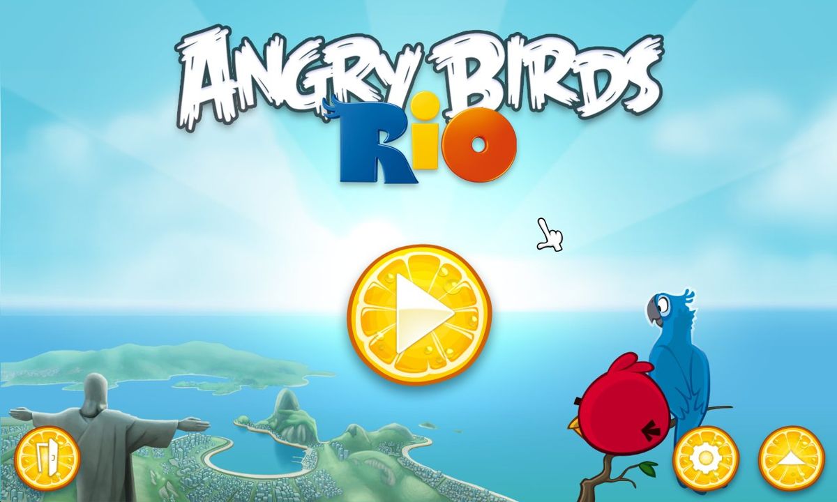 Angry Birds: Rio (Windows) screenshot: Title screen and menu